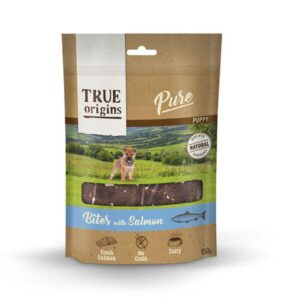 true origins pure perro cachorros bites con salmón 150gr