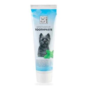 pasta dental sabor a menta para la higiene bucal de perros.